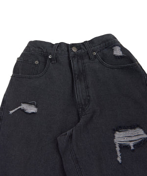 ダメージデニムバギーパンツ