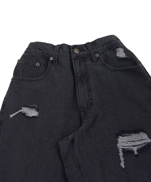 ダメージデニムバギーパンツ