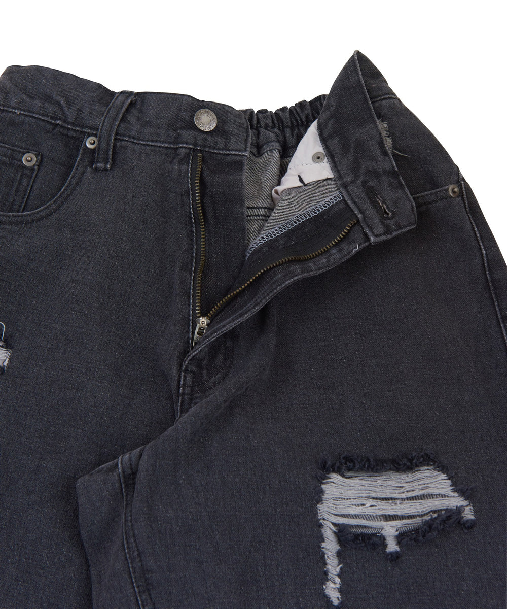 ダメージデニムバギーパンツ