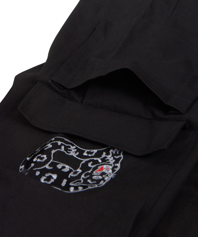 パンサー刺繍ワイドカーゴパンツ