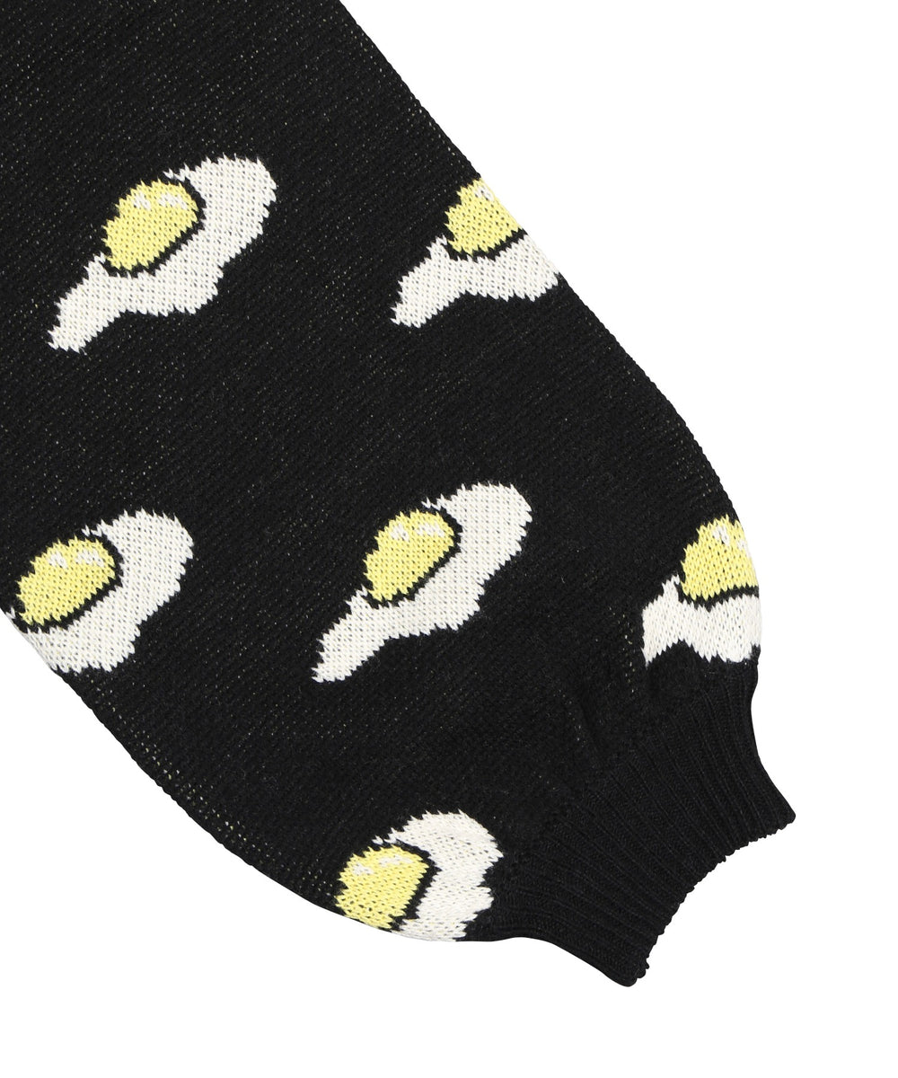 フード総柄ニット