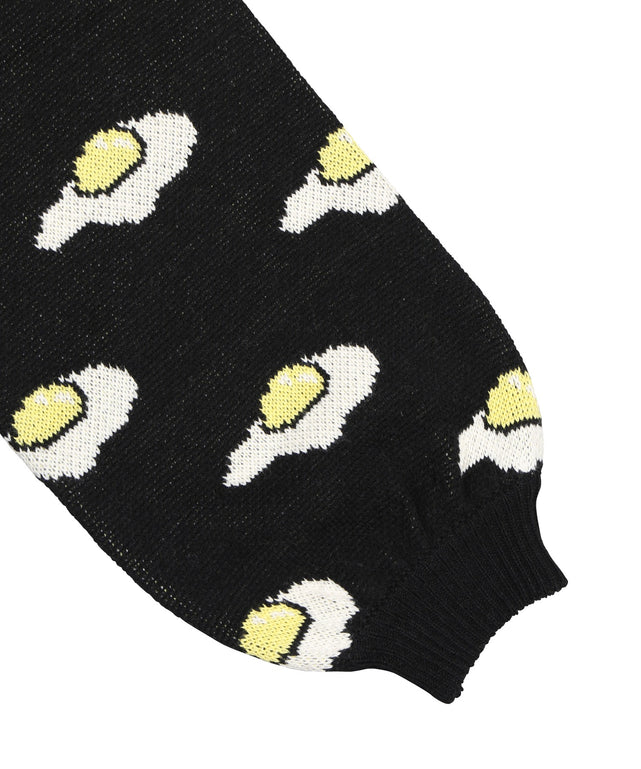 フード総柄ニット