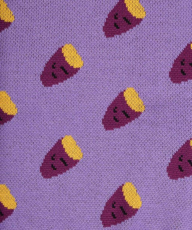 フード総柄ニット