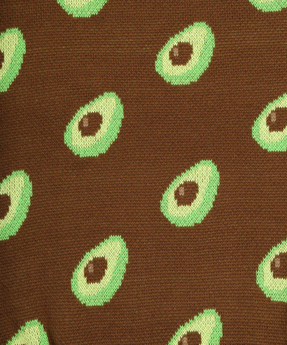 フード総柄ニット