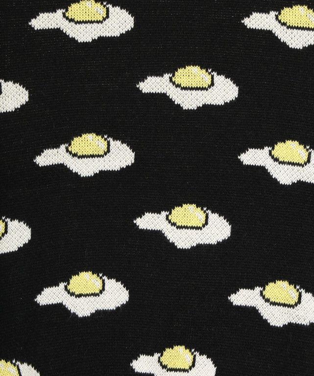 フード総柄ニット