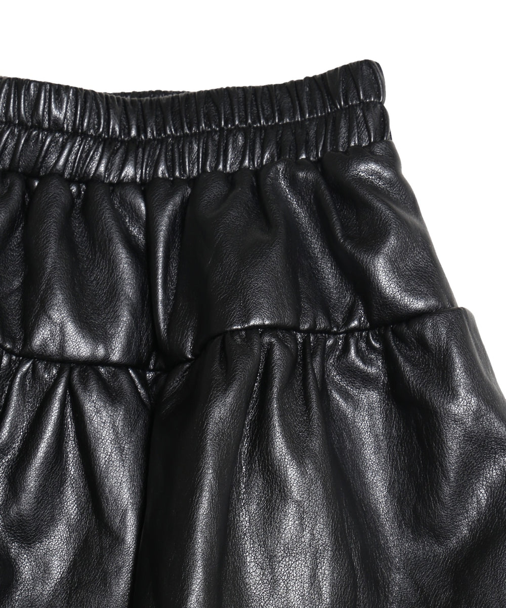 合皮ティアードミニスカート