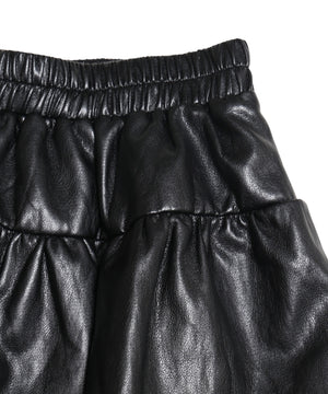 合皮ティアードミニスカート