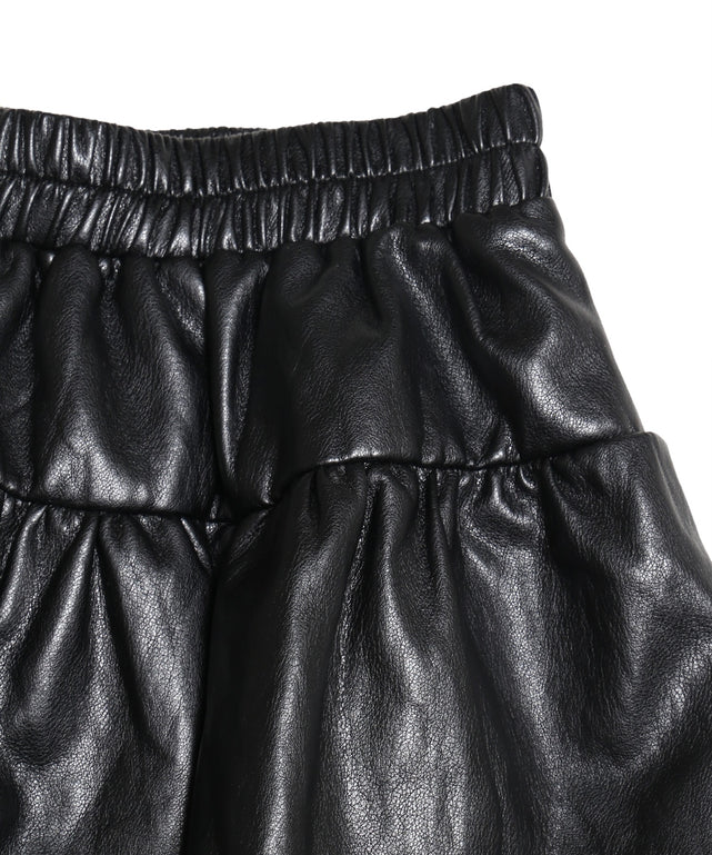 合皮ティアードミニスカート