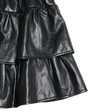 合皮ティアードミニスカート