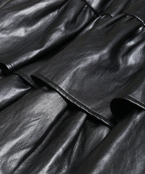 合皮ティアードミニスカート