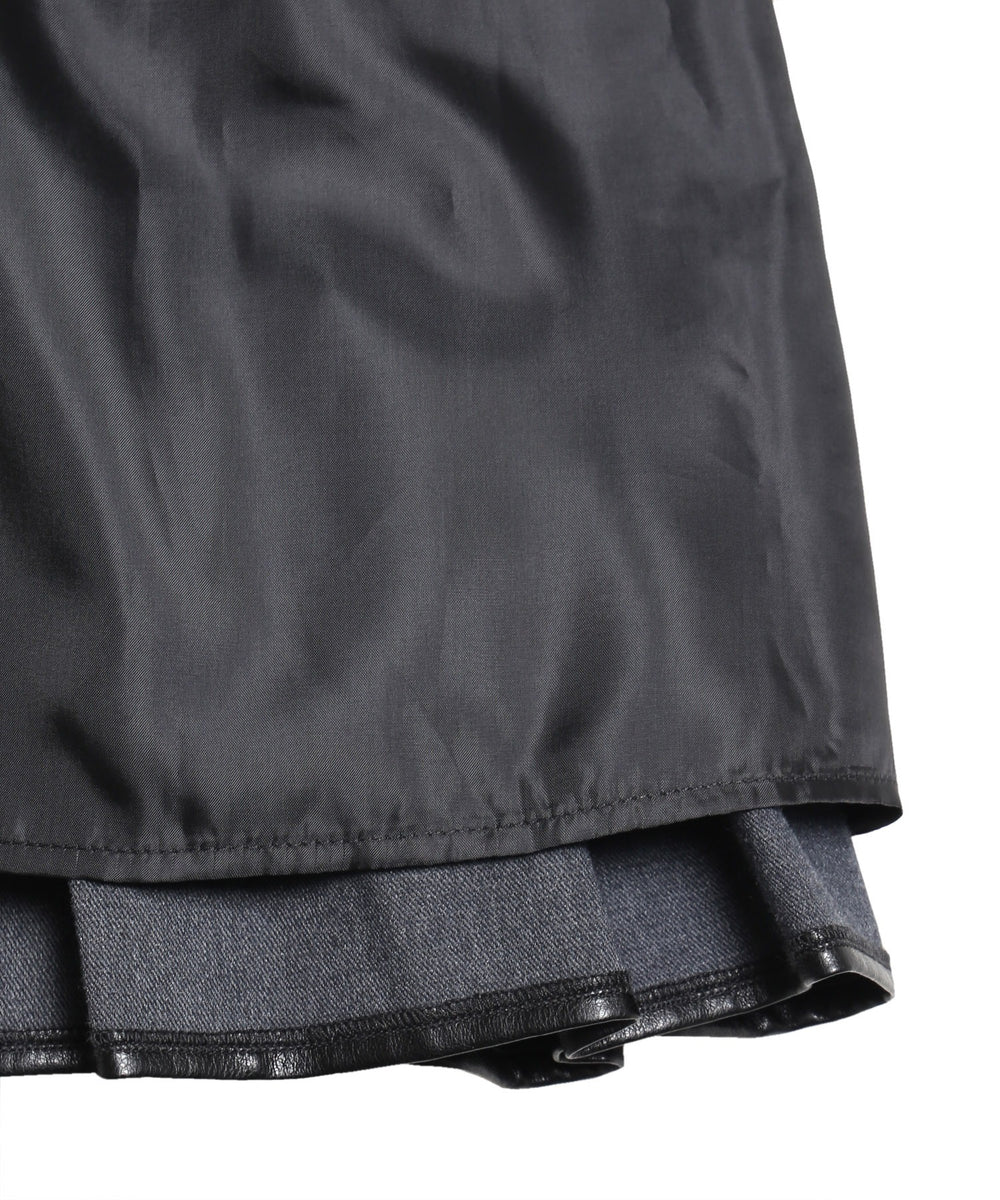 合皮ティアードミニスカート