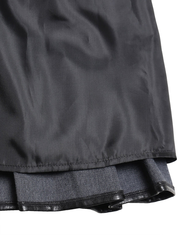 合皮ティアードミニスカート