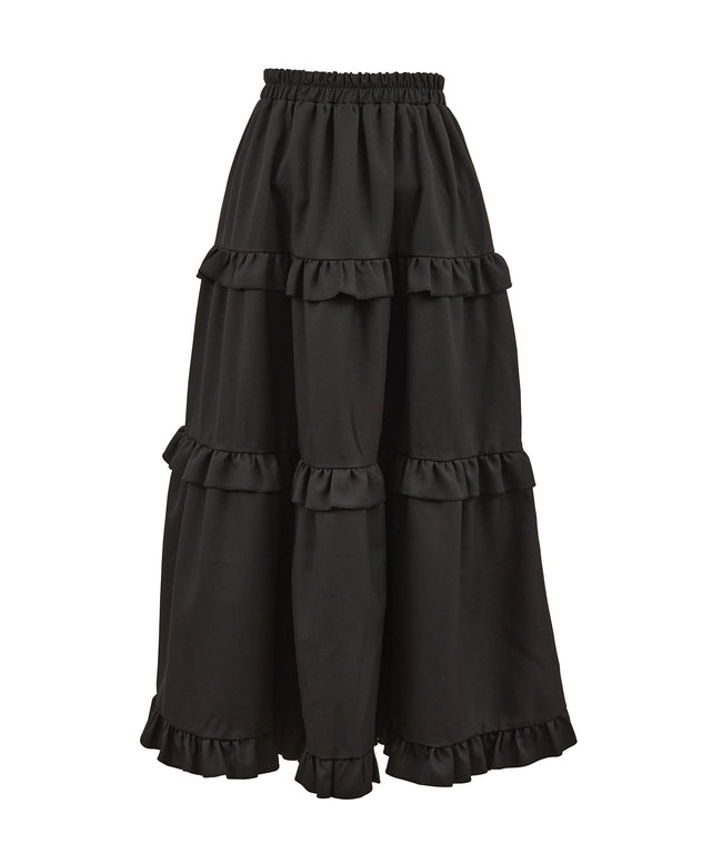 フリルティアードロングスカート