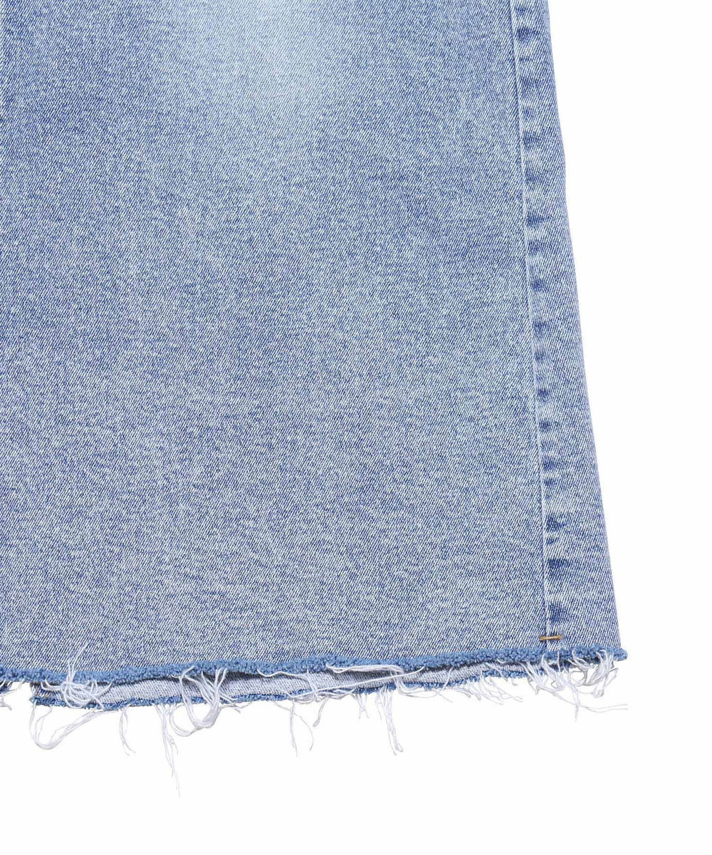 デザインデニムカーゴロングスカート