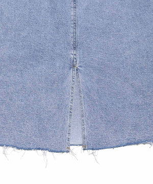 デザインデニムカーゴロングスカート