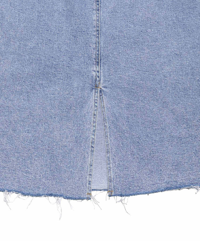 デザインデニムカーゴロングスカート