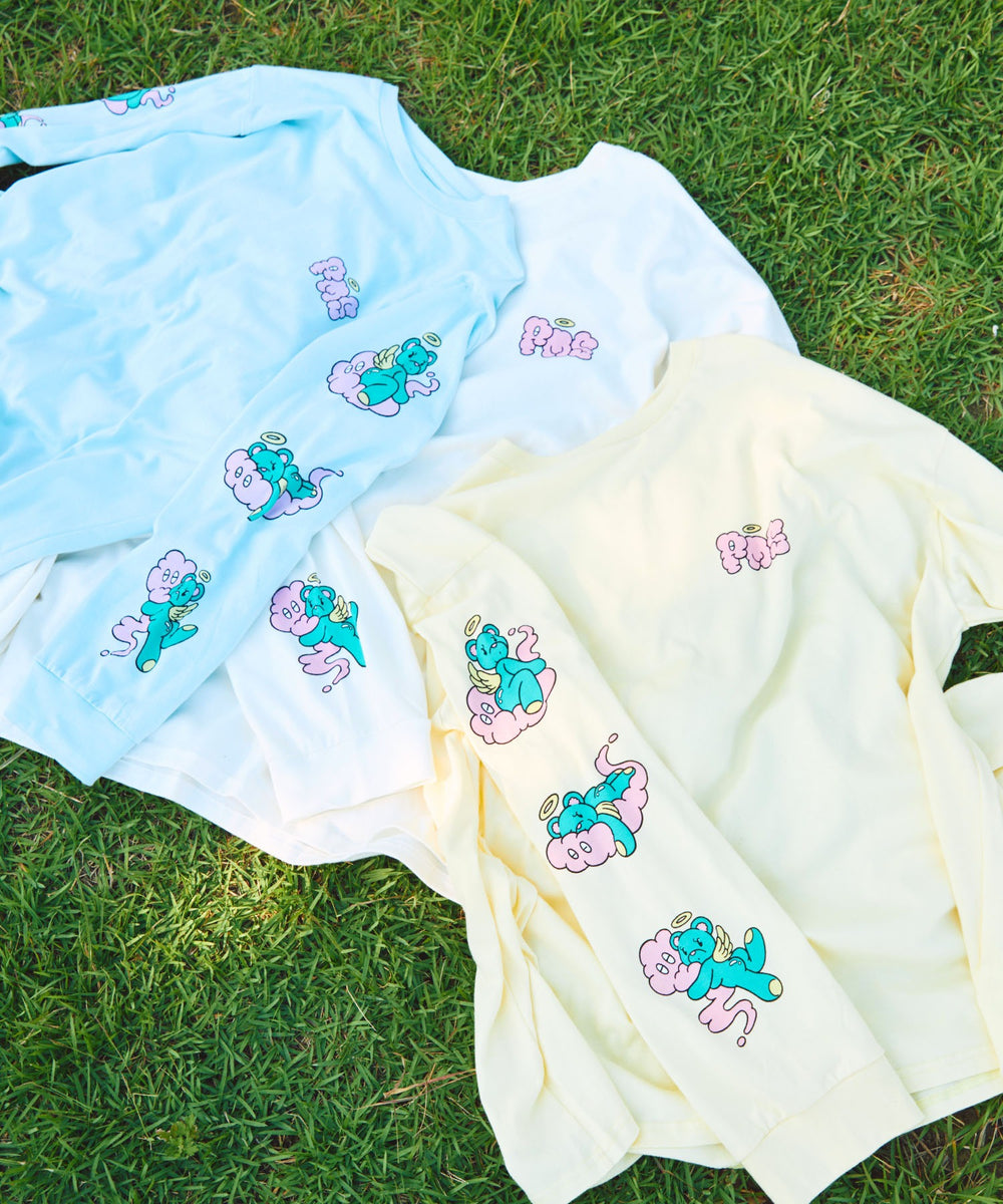 ベアスリーブプリントロンT