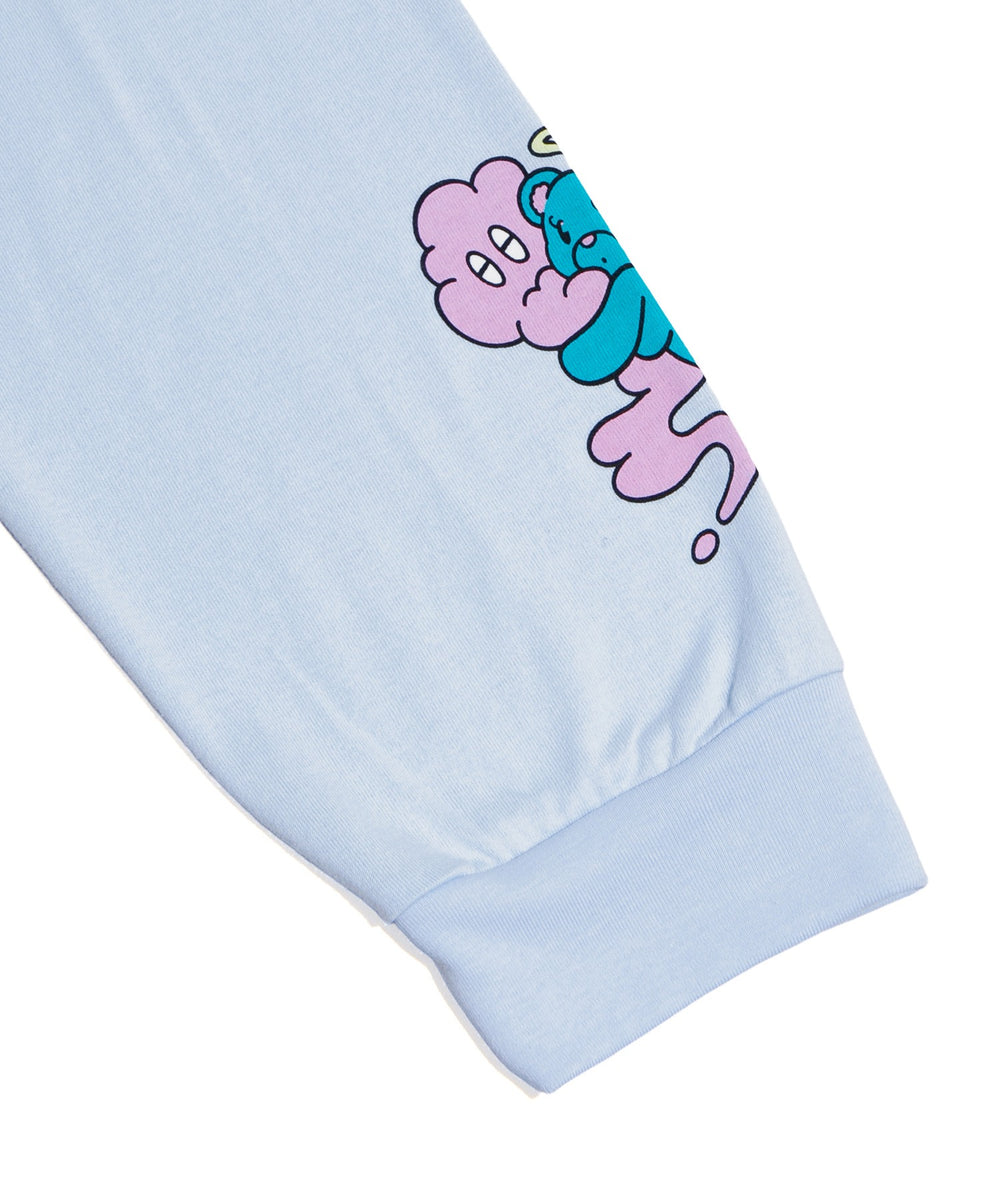 ベアスリーブプリントロンT