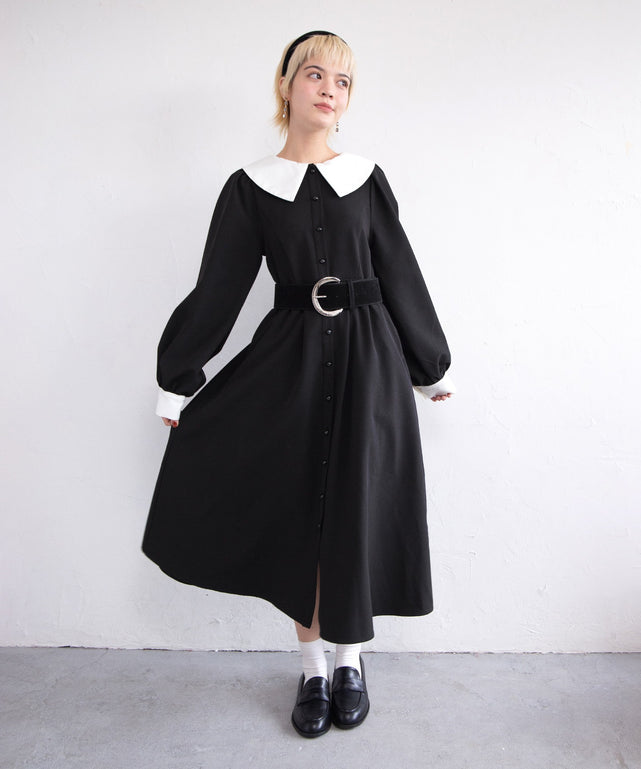 長袖パフスリーブワンピース/身長：162cm　サイズ1