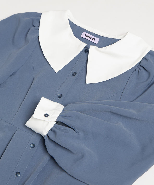 長袖パフスリーブワンピース