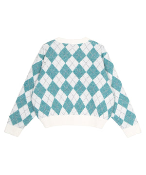 アーガイルVネックニット