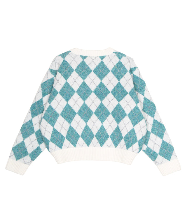 アーガイルVネックニット