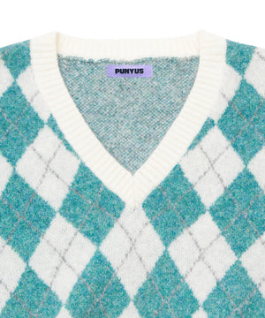 アーガイルVネックニット