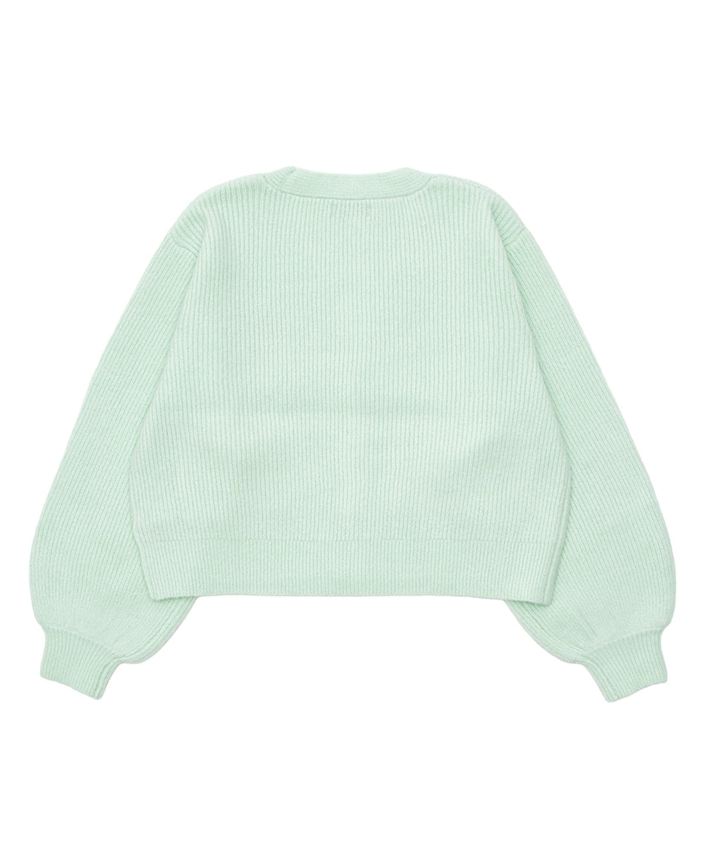 ロゴ刺繍ニットカーディガン