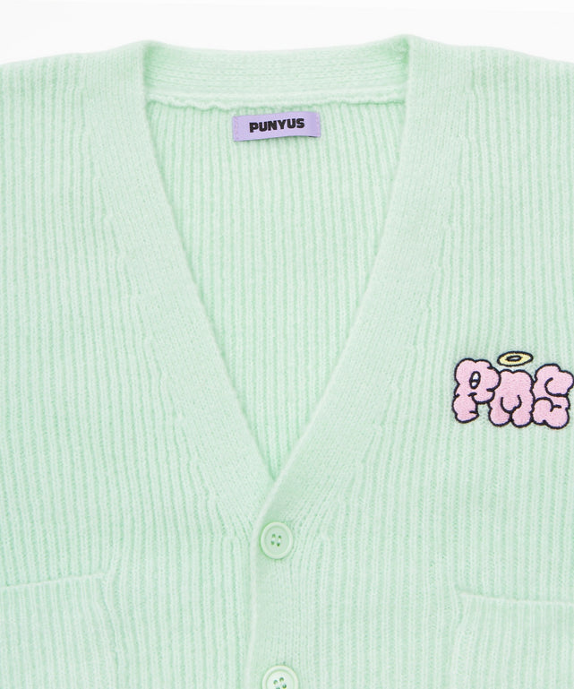 ロゴ刺繍ニットカーディガン