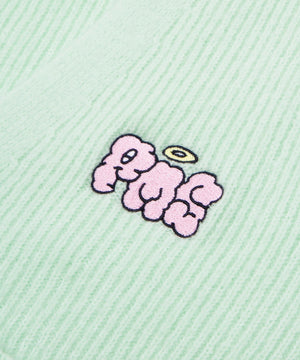 ロゴ刺繍ニットカーディガン