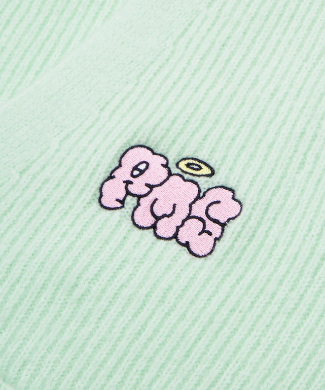 ロゴ刺繍ニットカーディガン