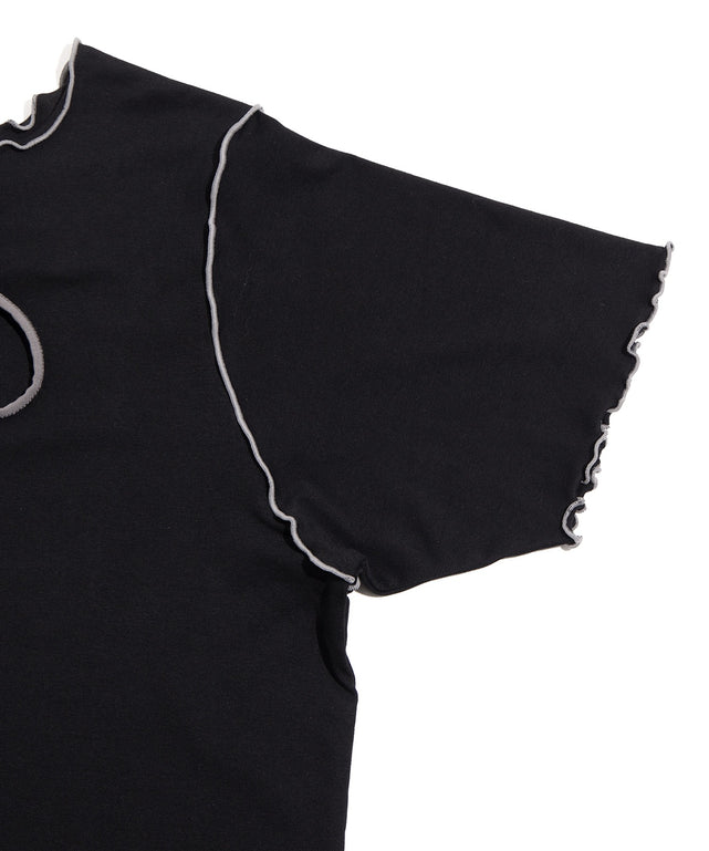 レースアップ配色メロウTシャツ