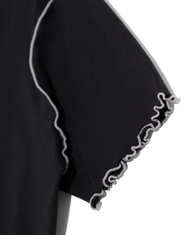 レースアップ配色メロウTシャツ