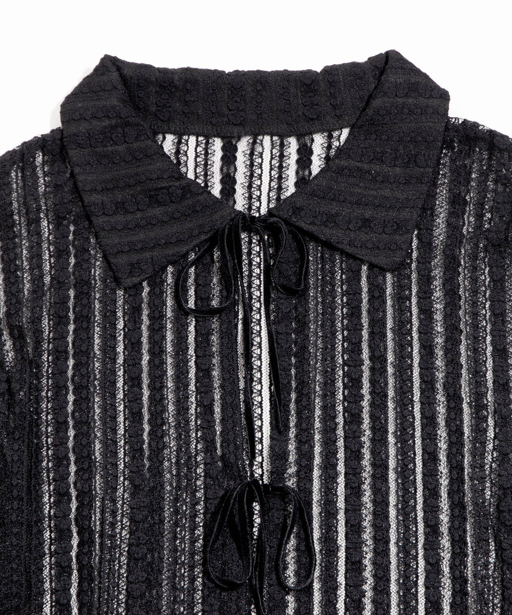 フロントリボンレースシャツ