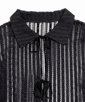 フロントリボンレースシャツ