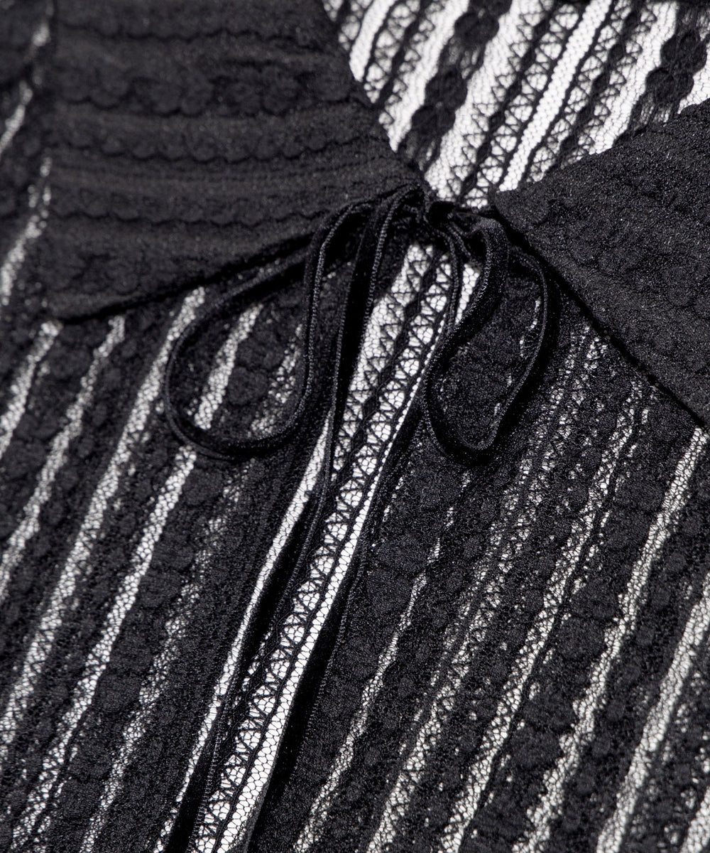 フロントリボンレースシャツ