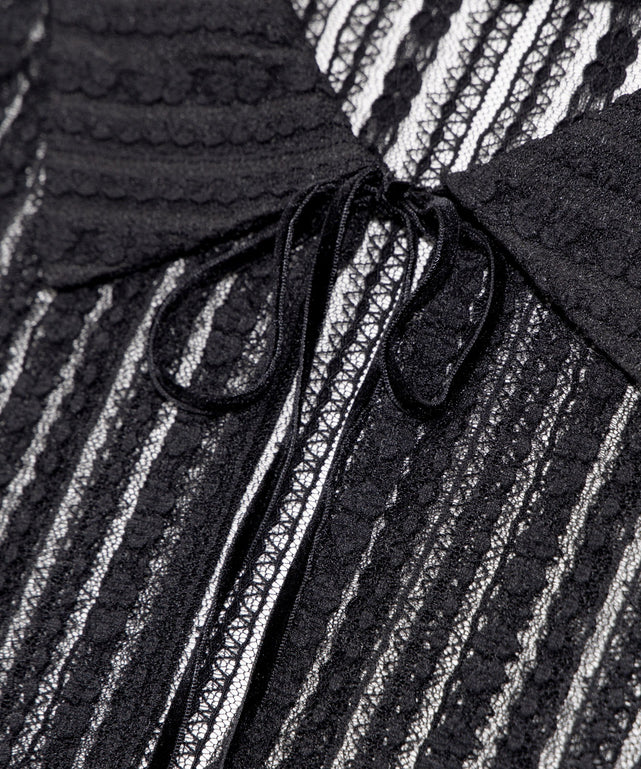 フロントリボンレースシャツ