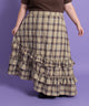 アシンメトリーチェックフリルロングスカート/身長：160cm　サイズ3
