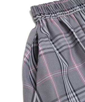 アシンメトリーチェックフリルロングスカート