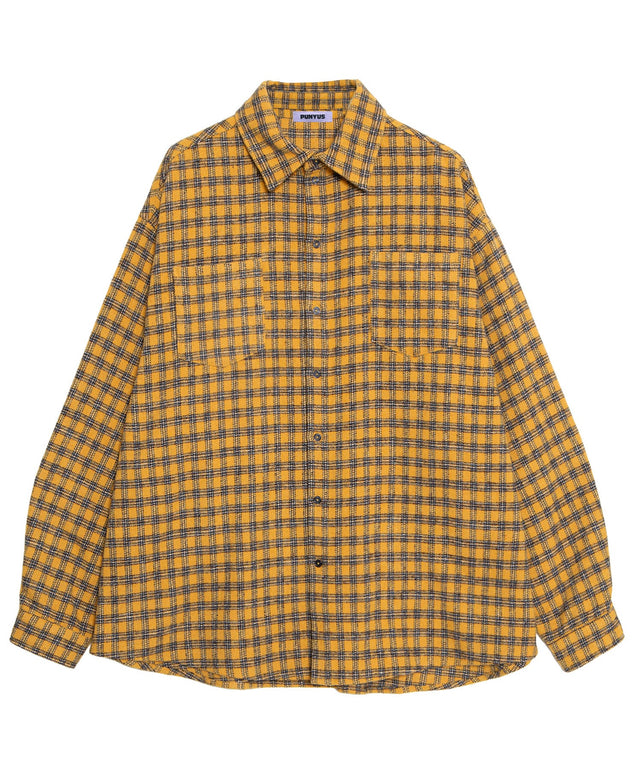 チェックビッグシャツ/イエロー