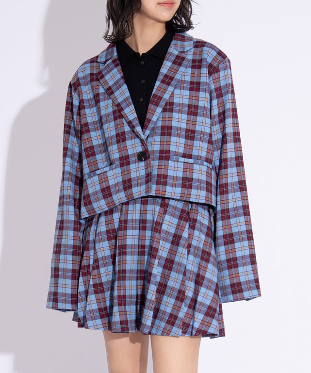 チェックショートジャケット/身長：160cm　サイズ1