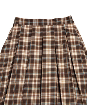 チェックプリーツロングスカート