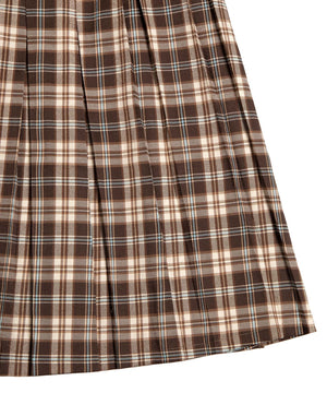 チェックプリーツロングスカート