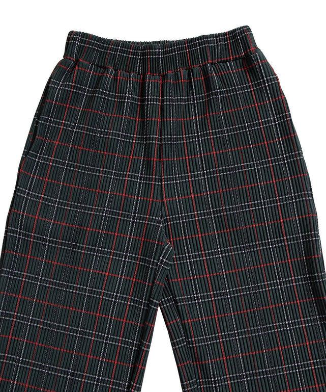 セルフカットチェックプリーツパンツ