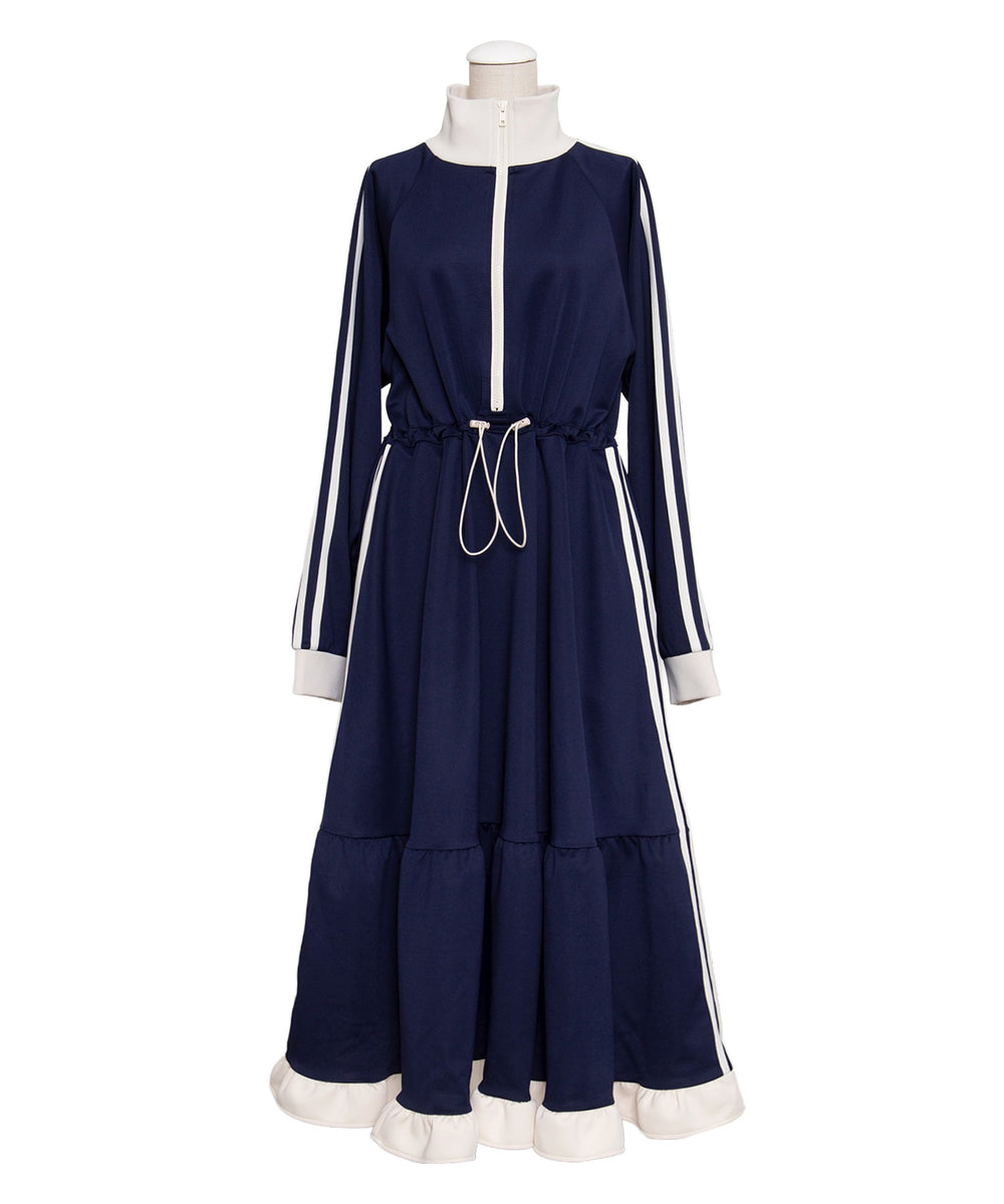 フリルジャージワンピース