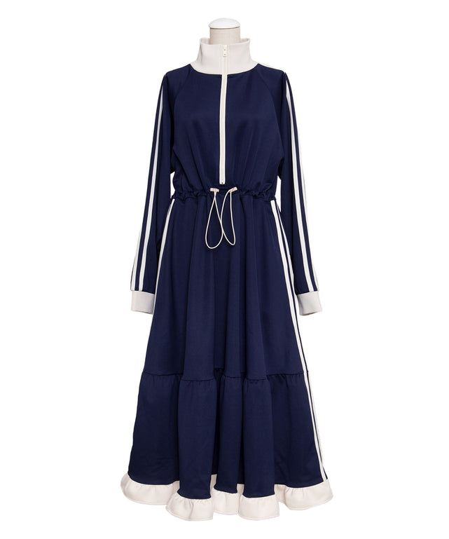 フリルジャージワンピース