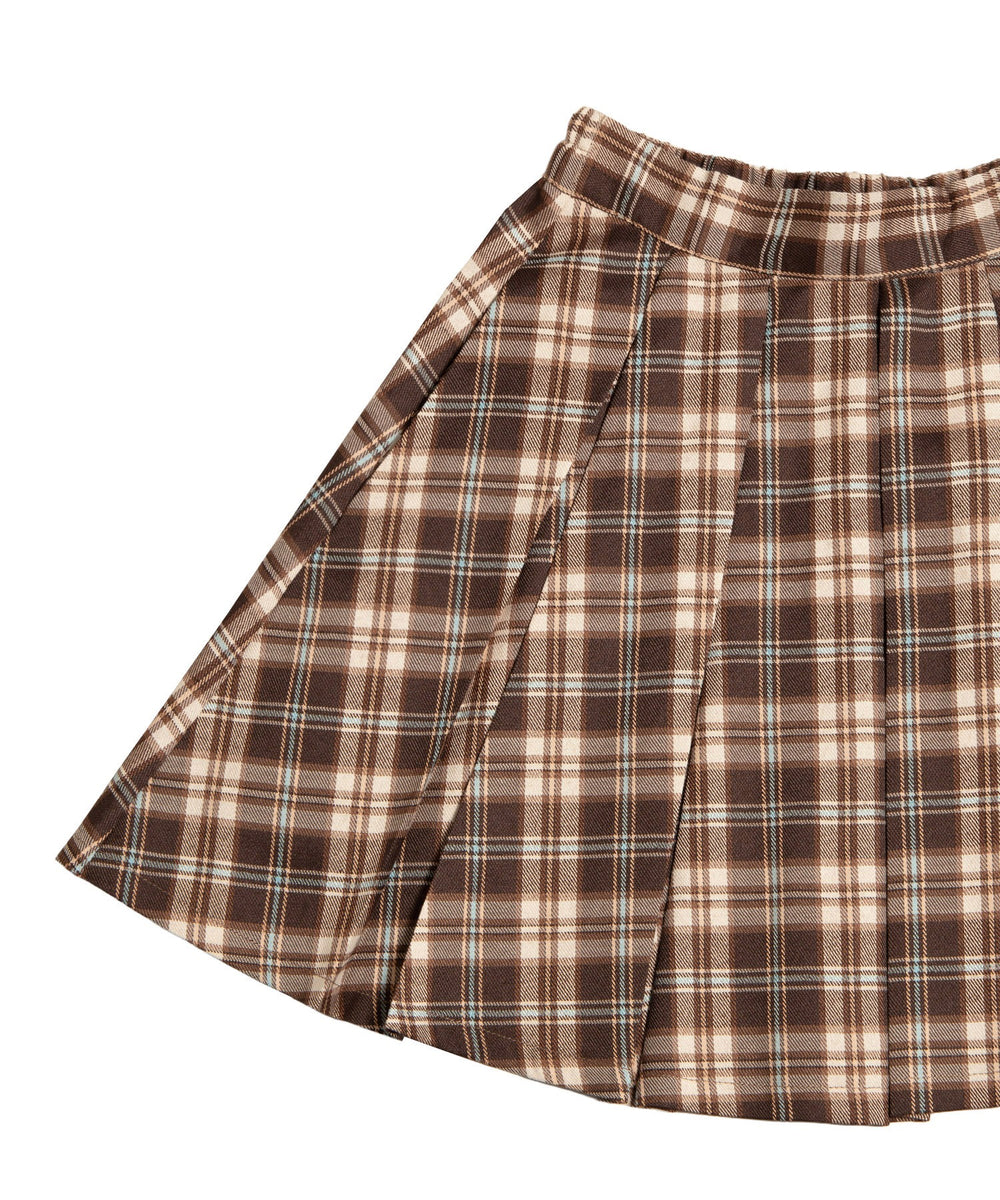 ボックスプリーツチェックミニスカート