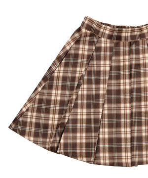 ボックスプリーツチェックミニスカート