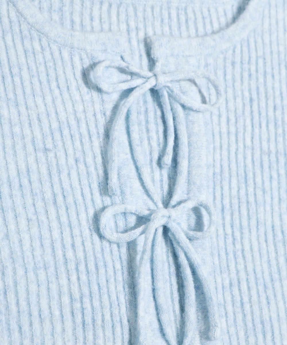 フロントリボンカーディガン