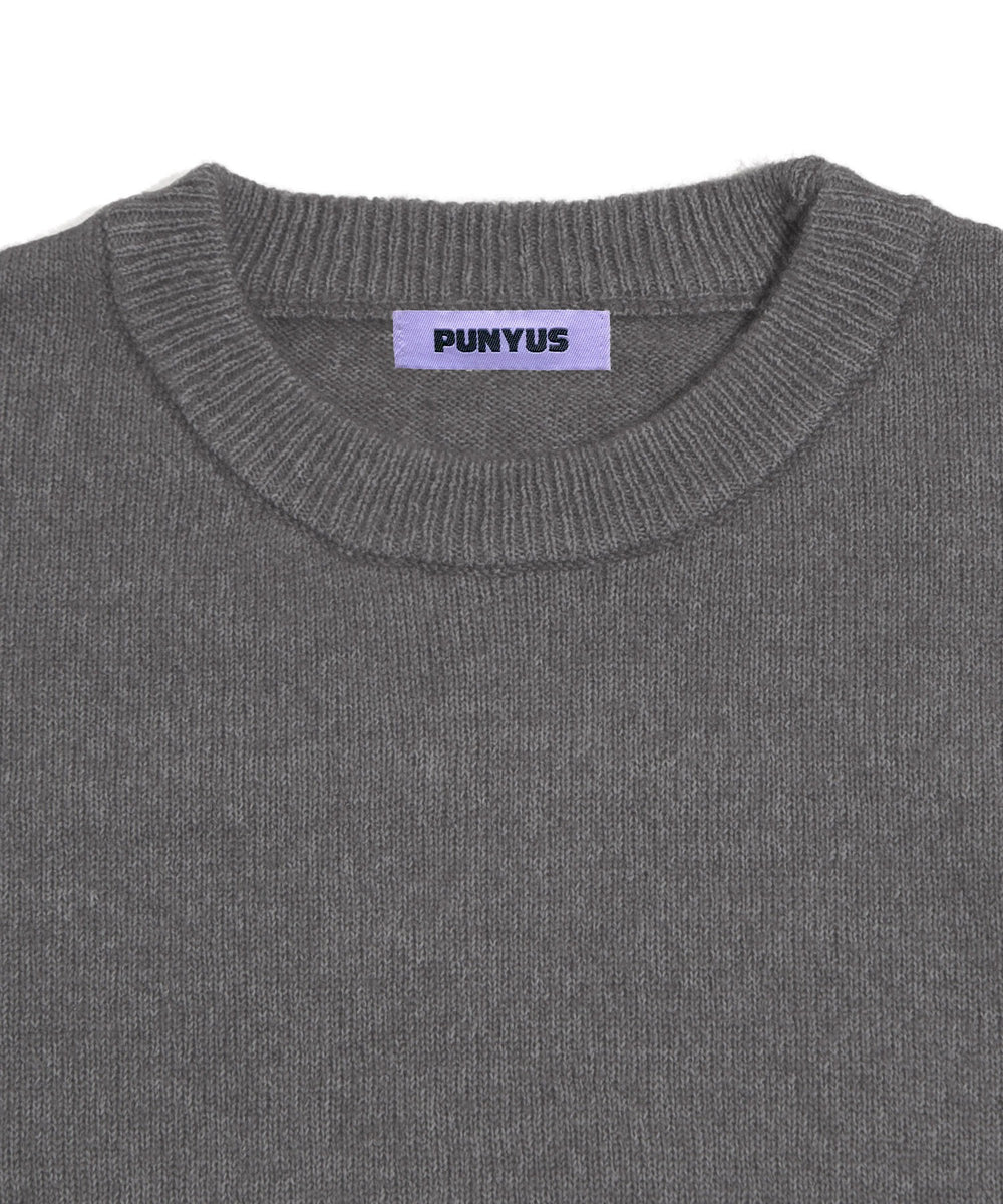 クルーネックカラーニット